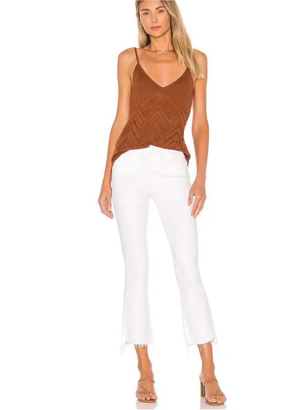 Women's White Cropped Flare Jeans - Clean White